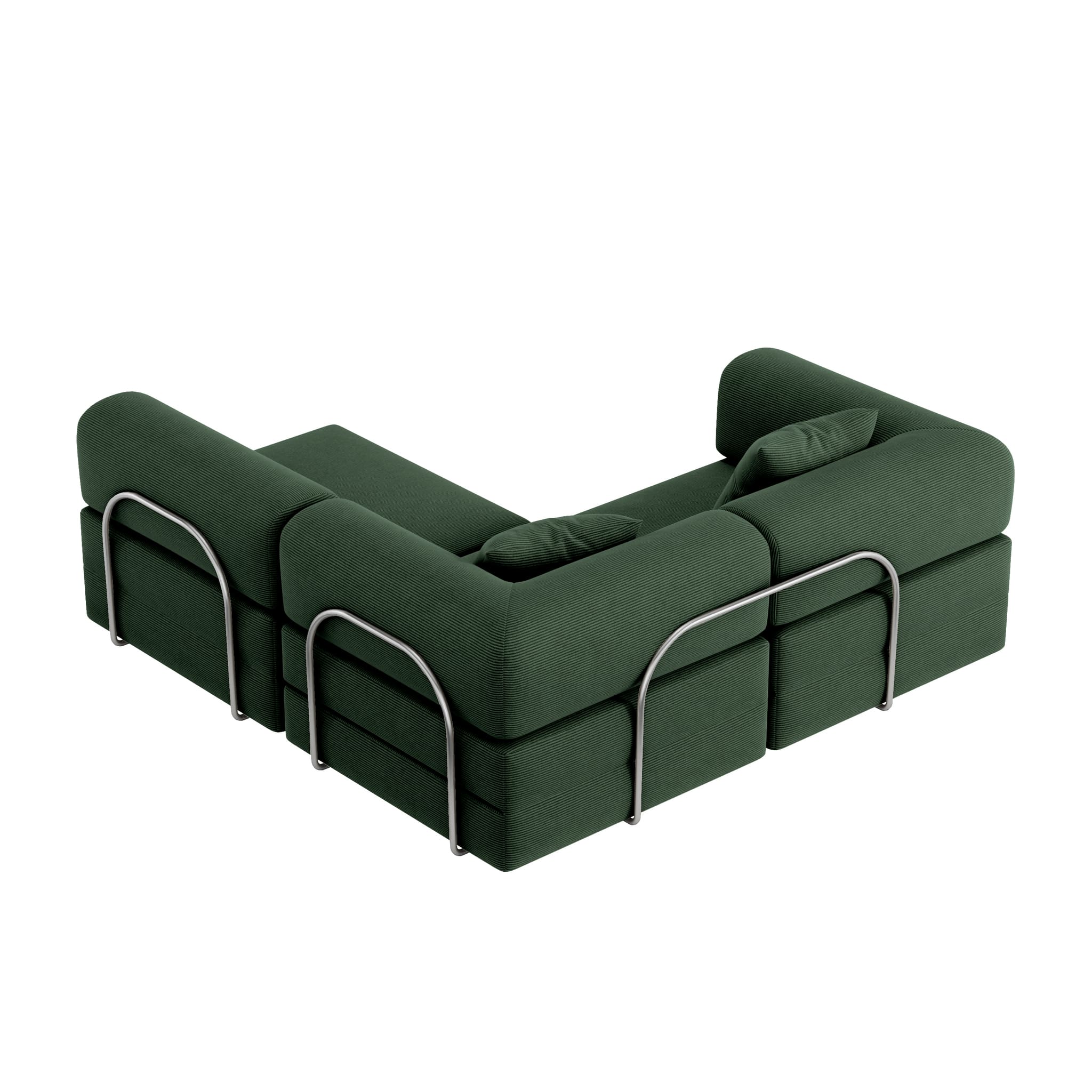 Nova L-Shaped Sofa-Vintage Green