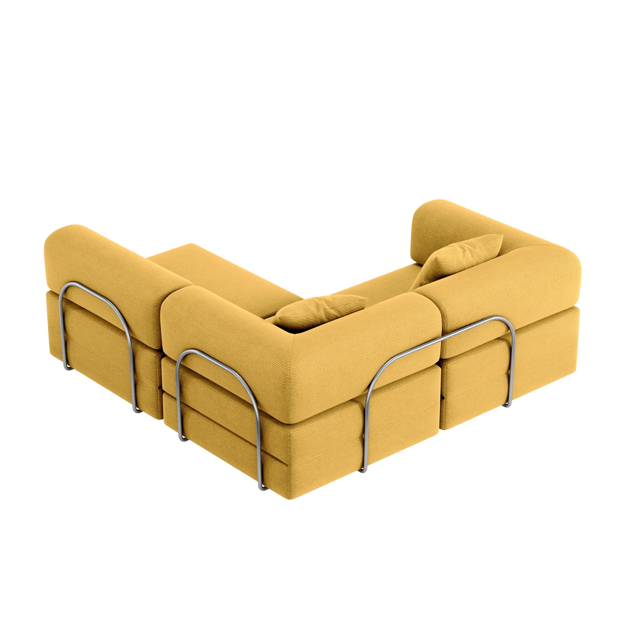 Nova L-Shaped Sofa-Yellow