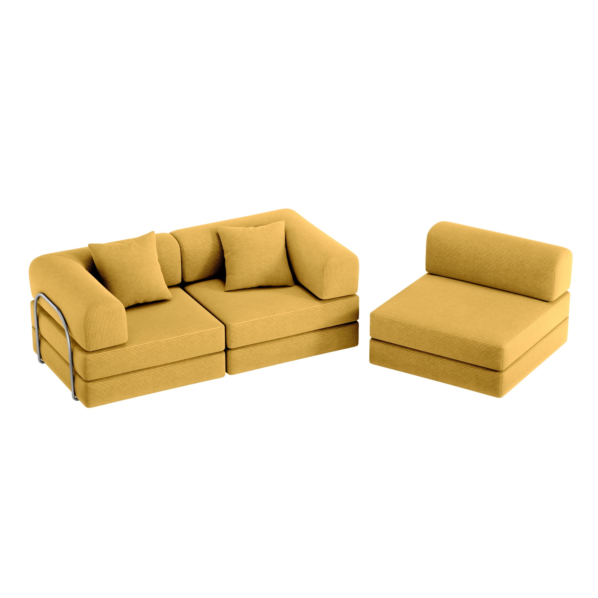 Nova L-Shaped Sofa-Yellow