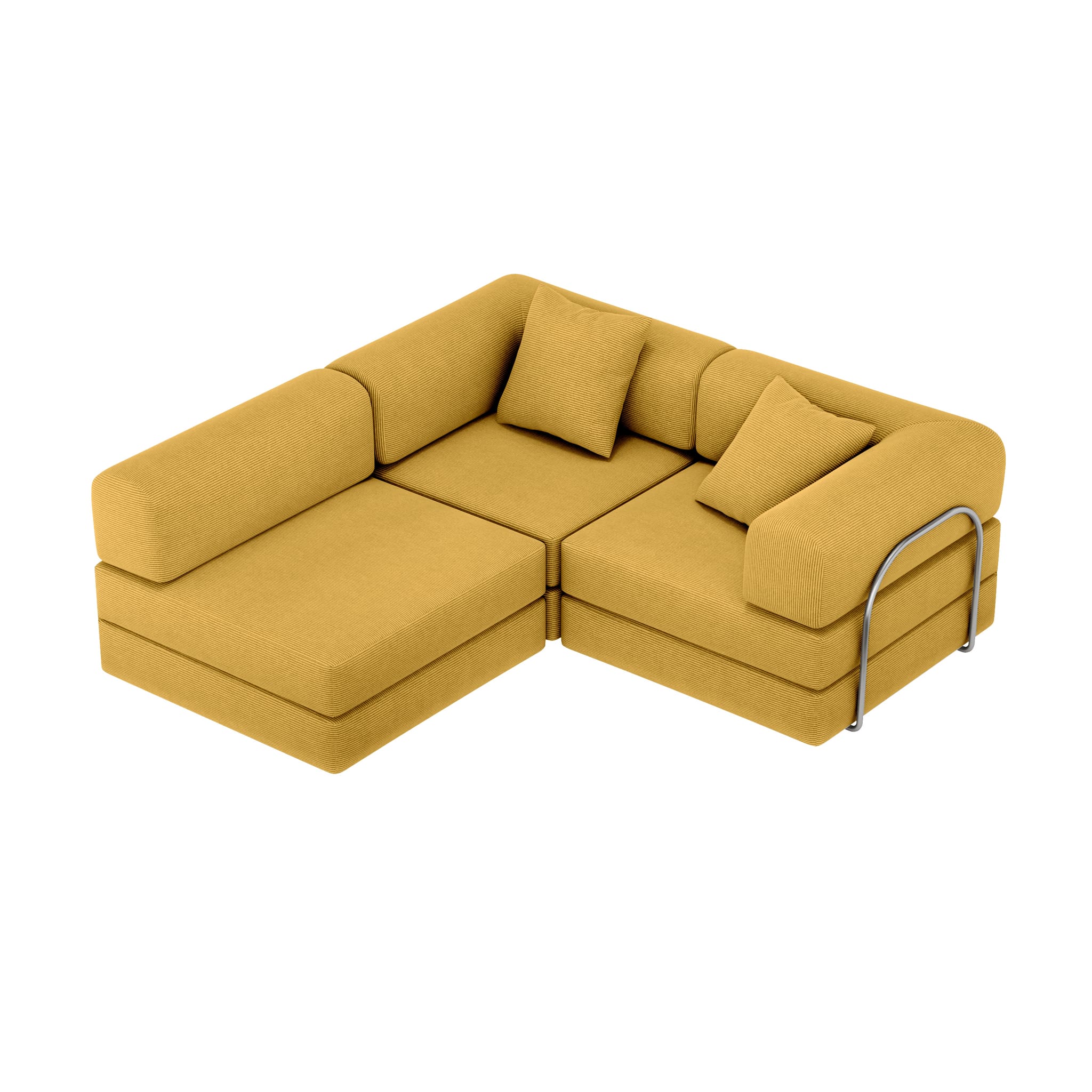 Nova L-Shaped Sofa-Yellow